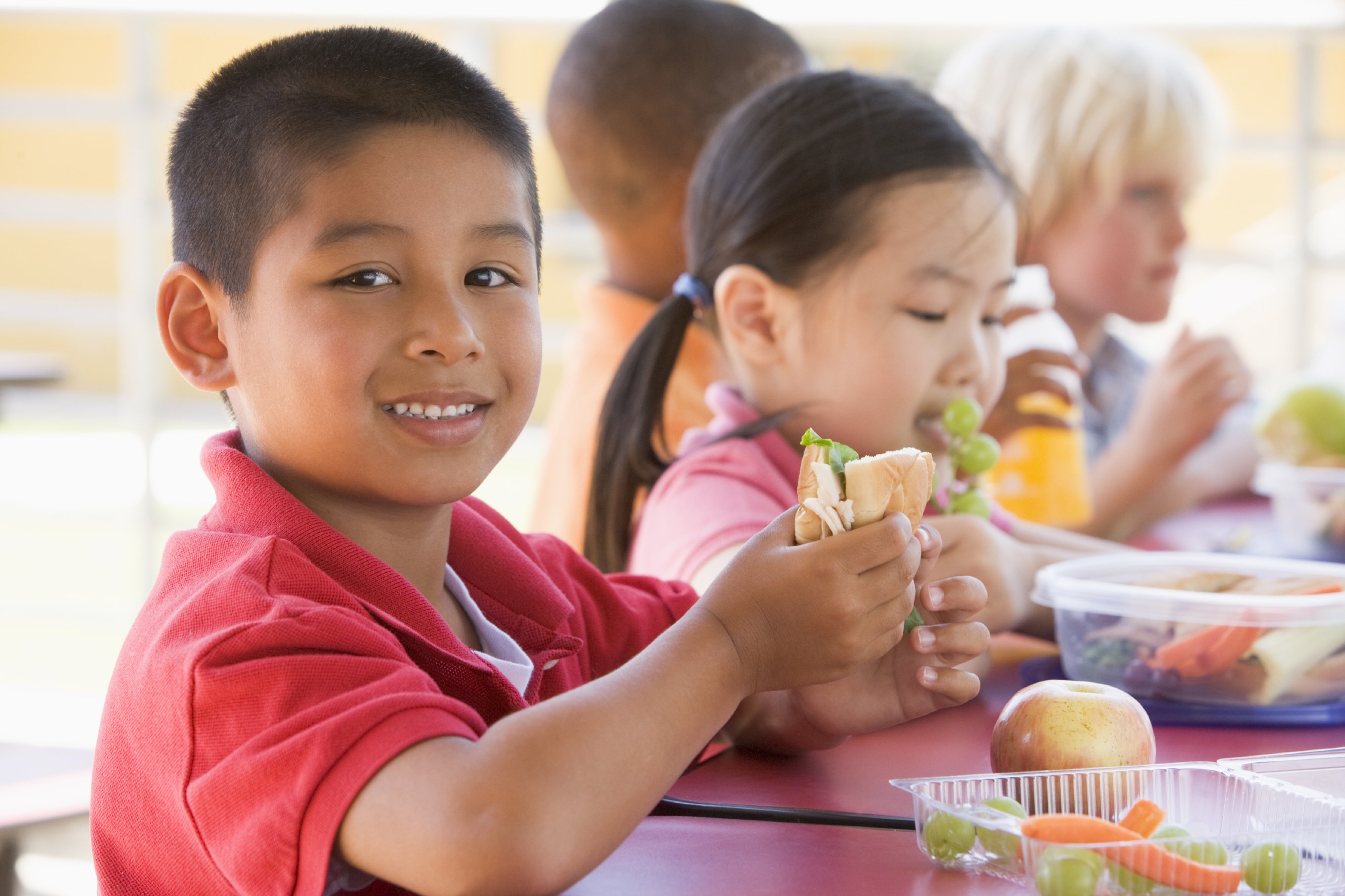 children eating during recess